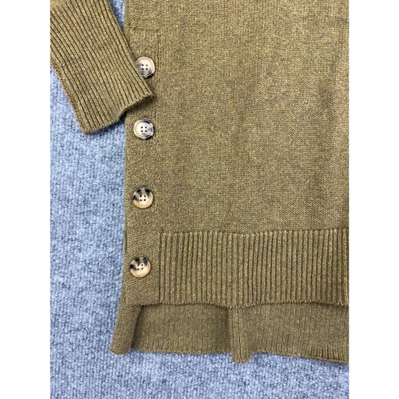 Tahari Sweater Women's XS Green Button Sides Long Sleeve V Neck Pullover - Picture 3 of 9